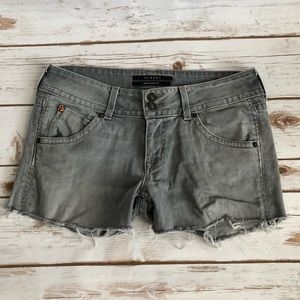 Hudson Gray Wash Distressed Denim Shorts